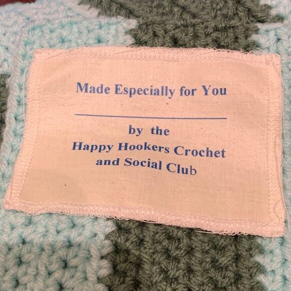 Handmade Crocheted Green Striped Lap Blanket Afghan Throw Child Size - Picture 4 of 4